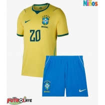 Camiseta Brasil Lucas Paqueta #20 Primera Equipación para niños Mundial 2026 manga corta (+ pantalones cortos)